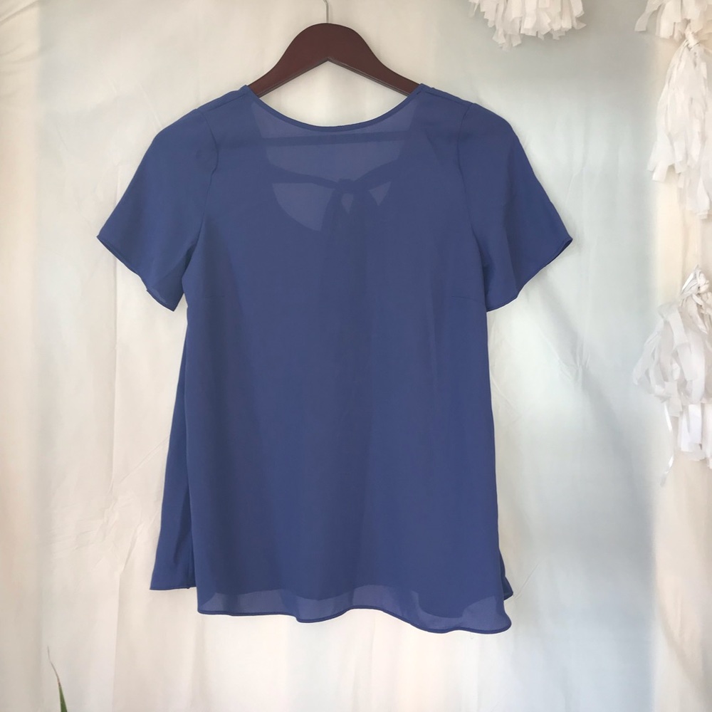 Short Sleeve Blouse with Bow Detail US Size S